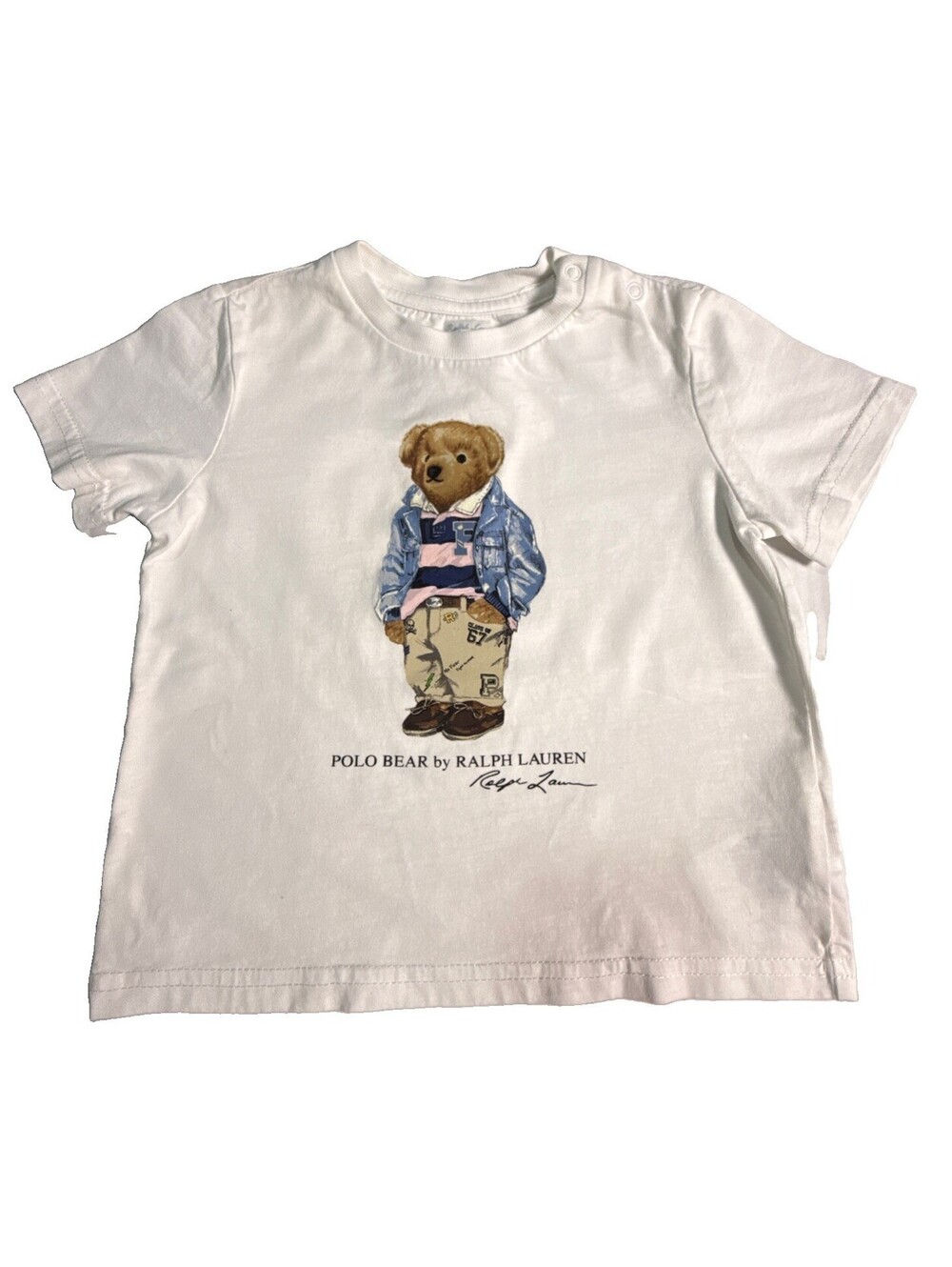 Polo Ralph Lauren Shirt Youth Size 12 Month White Short Sleeve Boys Polo Bear